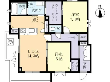 サンライズ(2LDK/2階)の間取り写真