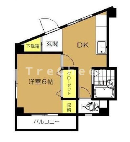 後藤ビル(1DK/3階)の間取り写真