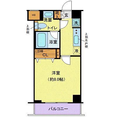 クレヴィスタ西馬込(1K/2階)の間取り写真