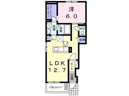 アルバIII(1LDK/1階)の間取り写真