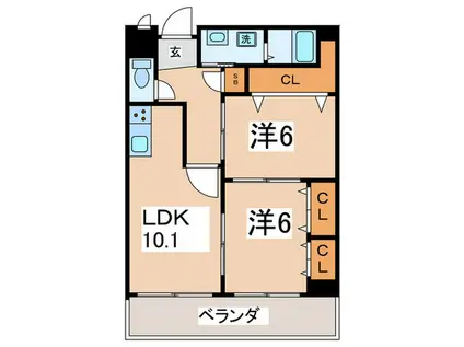 ルミナール南堀江(2LDK/2階)の間取り写真