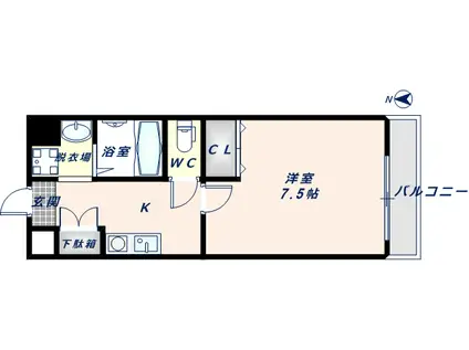 シャトー雅(1K/3階)の間取り写真