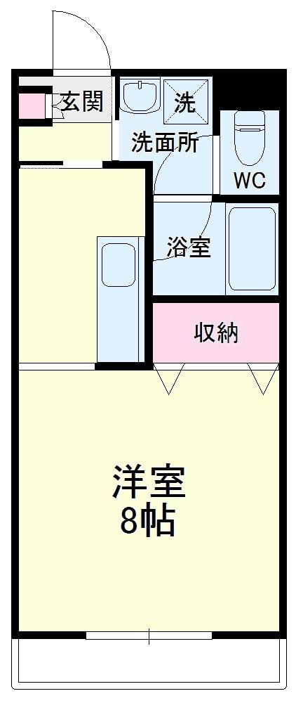 オリオンアパートメント(1K/4階)の間取り写真