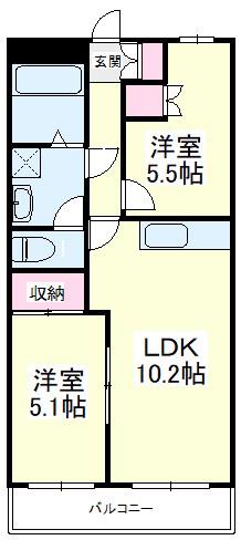 サニーデイズハイム(2LDK/1階)の間取り写真