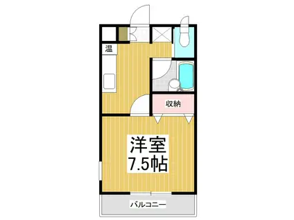 ドリーム西高木(1K/2階)の間取り写真