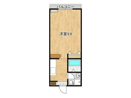 AER平井(1K/1階)の間取り写真