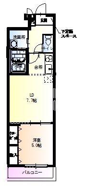 フジパレス瑞光II番館(1LDK/1階)の間取り写真