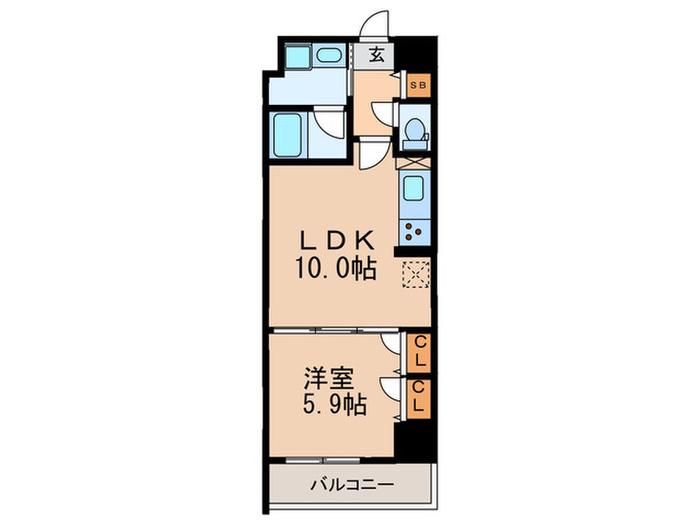 LA DOUCEUR巣鴨ウエスト(1LDK/3階)の間取り写真