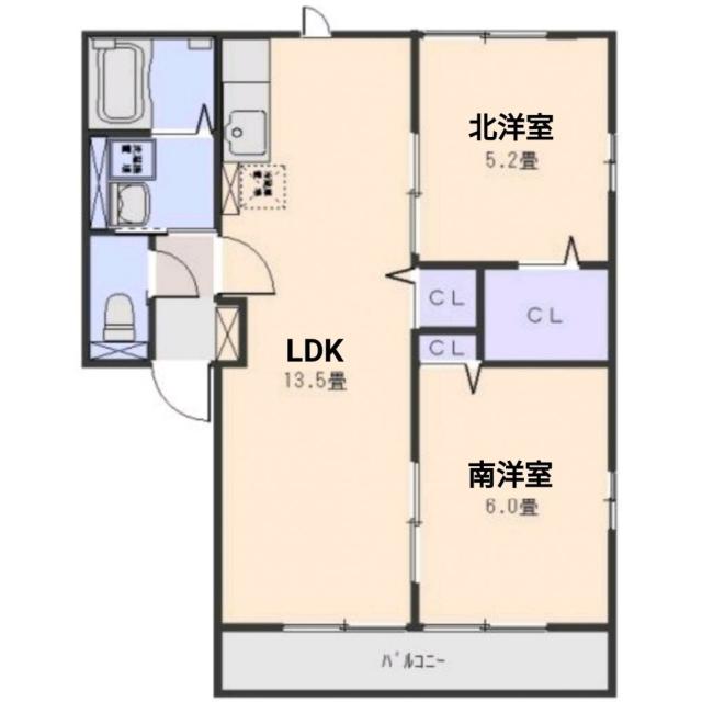 セドナスI(2LDK/1階)の間取り写真