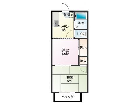 コーポ長江(2K/2階)の間取り写真