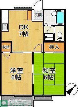 柏ハイム(2DK/2階)の間取り写真