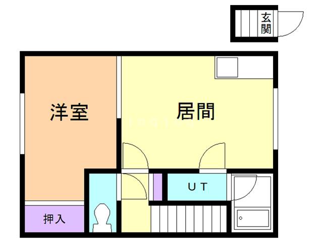 コーポ三晃(1LDK/2階)の間取り写真