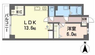 メルヴェイユ野田(1LDK/2階)の間取り写真