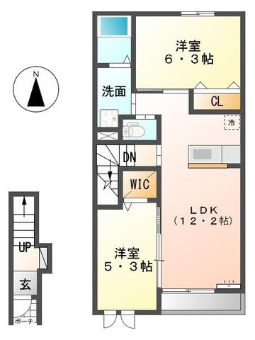 スターコート(2LDK/2階)の間取り写真