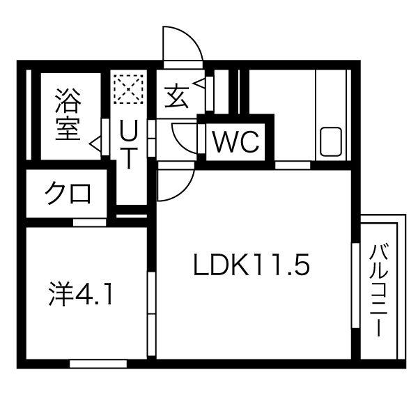 テラ ブライト(1LDK/2階)の間取り写真