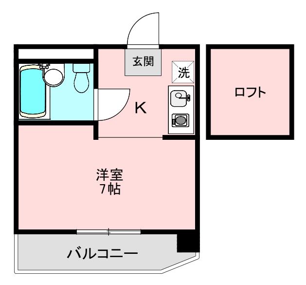 大倉山ハイツ(ワンルーム/3階)の間取り写真