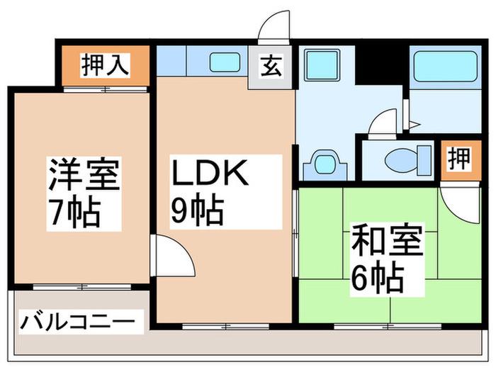 アメニティSRK(2LDK/3階)の間取り写真