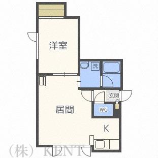 パンプキン発寒(1LDK/2階)の間取り写真