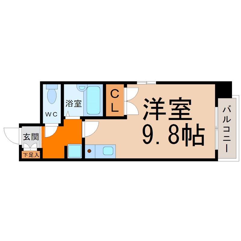 エステイタスAS-17(ワンルーム/4階)の間取り写真