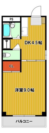 カーサプリメーラ(1DK/3階)の間取り写真