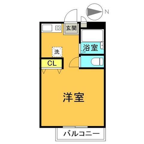 コーポサルビア(ワンルーム/2階)の間取り写真
