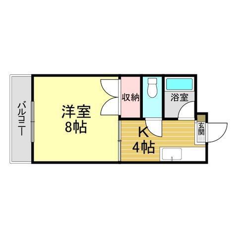 パルメゾンI(1K/2階)の間取り写真
