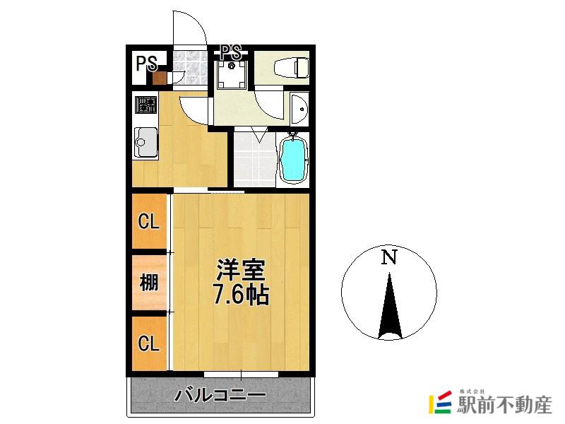 ラ・ヴェリテ水天宮(1K/1階)の間取り写真