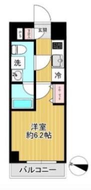 SHOKEN RESIDENCE川崎八丁畷(1K/4階)の間取り写真