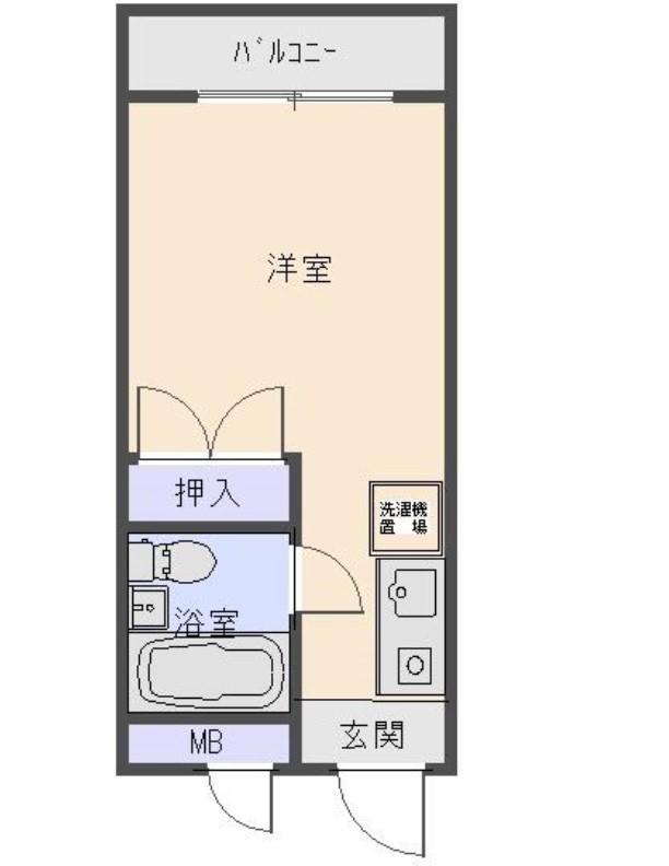 サンパレス南林間(ワンルーム/2階)の間取り写真