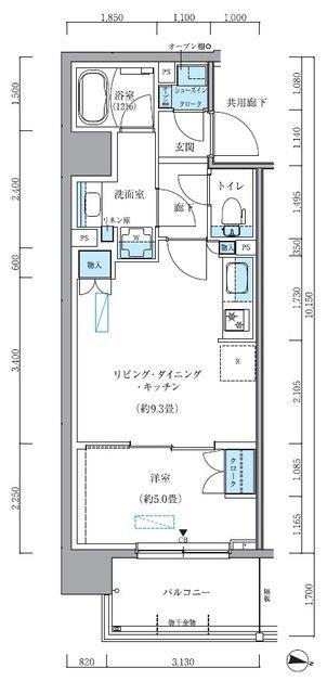 パークアクシス新大橋(1LDK/11階)の間取り写真