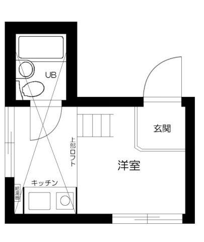 カルタス21駒場東大前(ワンルーム/1階)の間取り写真