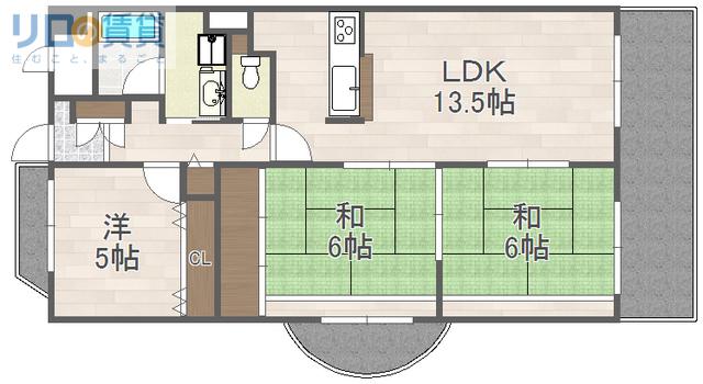 メゾンソワール(3LDK/3階)の間取り写真
