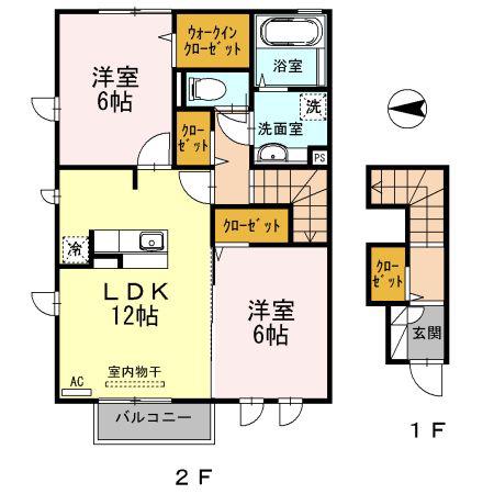 セントポーリア(2LDK/2階)の間取り写真
