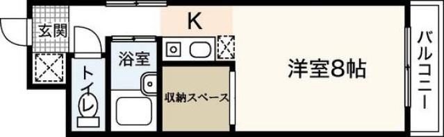 MKビル十日市(1K/2階)の間取り写真