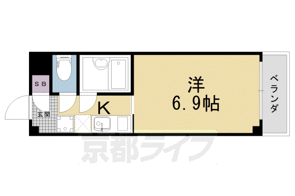 AZIII(1K/4階)の間取り写真