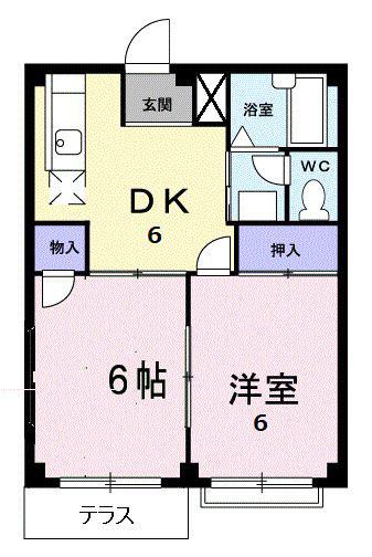 サンパルコ静香II(2DK/1階)の間取り写真