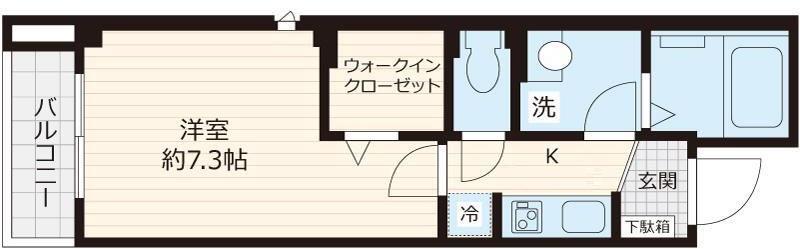 ビューノ江原(1K/3階)の間取り写真