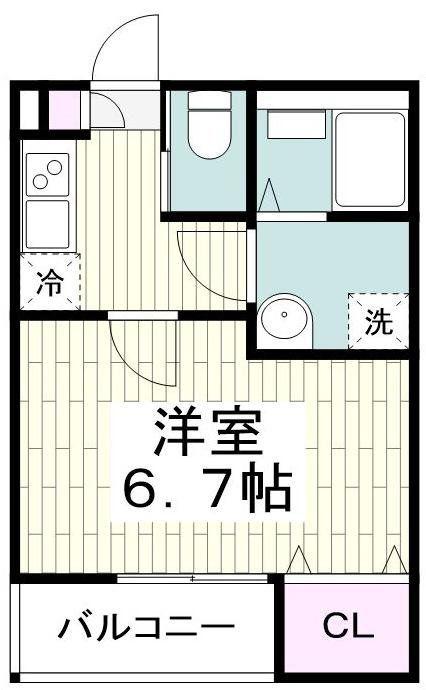 HARU(1K/2階)の間取り写真