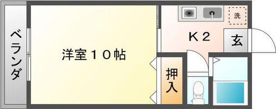 グリーンハイツ(1K/1階)の間取り写真