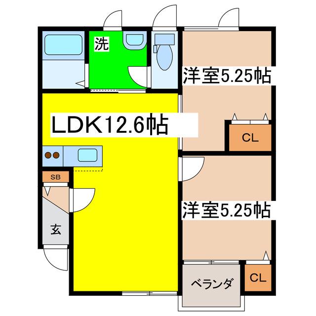@スペース昭和(2LDK/2階)の間取り写真
