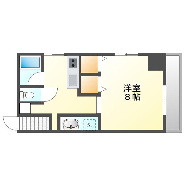 スタシオン電車みち(1K/2階)の間取り写真