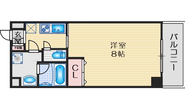 エルソル江坂(1K/7階)の間取り写真