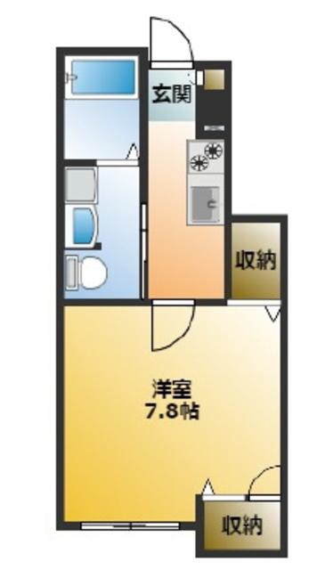 KS CREST GARDEN AB(1K/1階)の間取り写真