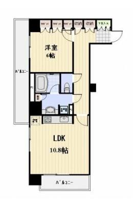 ジョイスコート(1LDK/13階)の間取り写真