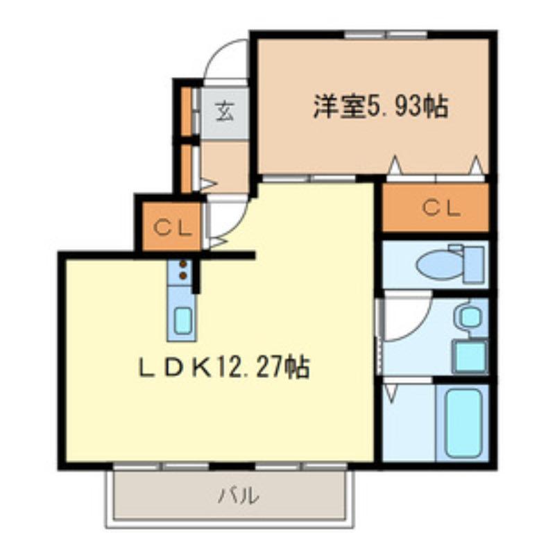 マイシティ上小町II(1LDK/1階)の間取り写真