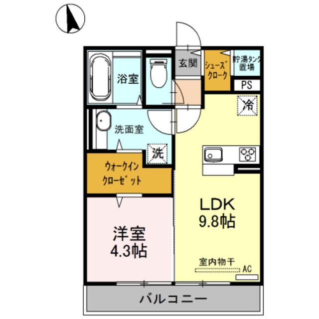 P.H.4(1LDK/3階)の間取り写真