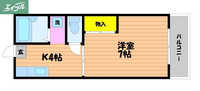 オーキスヴィラ(1K/3階)の間取り写真