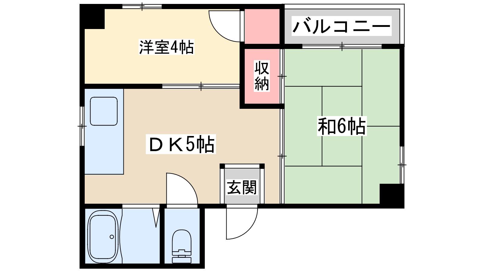 GS東三国(1DK/4階)の間取り写真