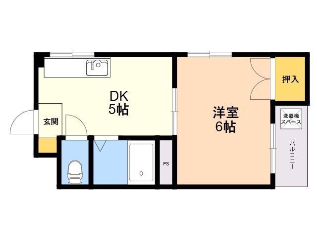 PLイースト別府(1DK/2階)の間取り写真