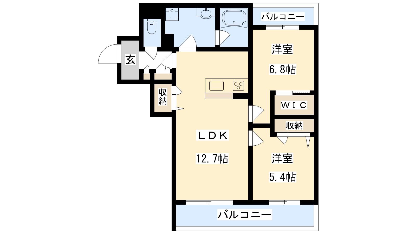 パール壽(2LDK/2階)の間取り写真